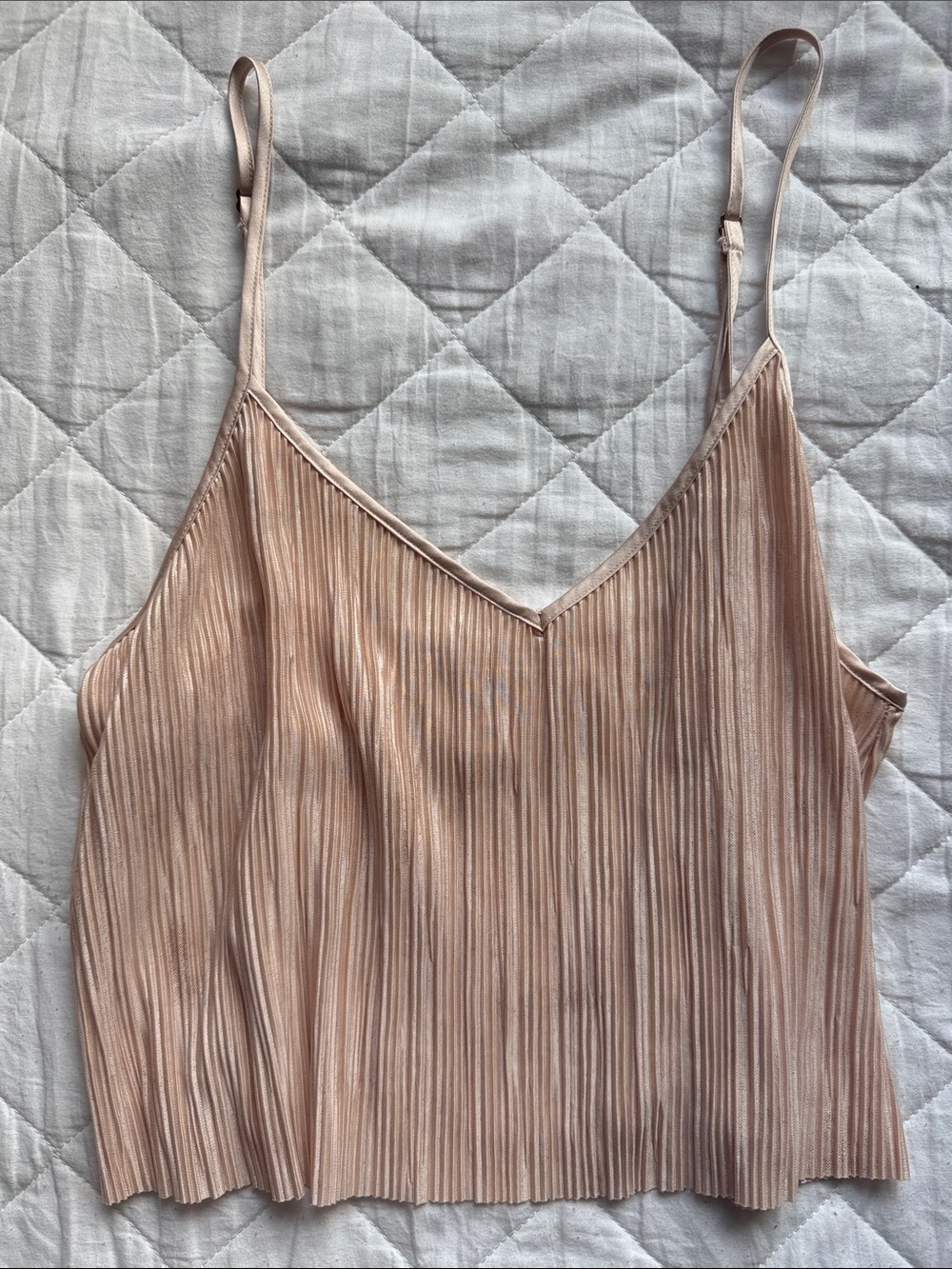 Victoria's Secret Pleated Satin-Effect Cami in Light Blush